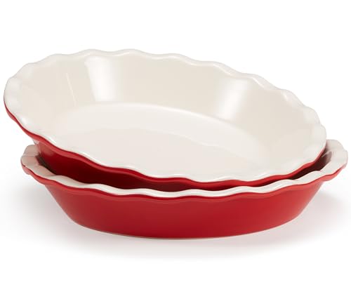Pie Pan Ceramic Reusable Round Pie Dish (2 Count)