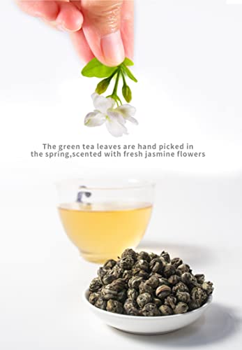 Jasmine Tea Jasmine Dragon Pearls Green Tea Loose Leaf 4oz (4 Ounce)