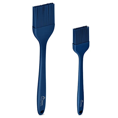 2 pieces Set Basting Brushes Silicone Heat Resistant Pastry Brushes Spread Oil Butter Sauce Marinades for BBQ Grill Barbecue Baking Kitchen Cooking BPA Free Dishwasher Safe