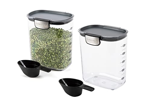 International ProKeeper+ Clear Plastic Airtight Food Baker's Kitchen Storage Organization Container Canister Set with Magnetic Accessories (2 Count)