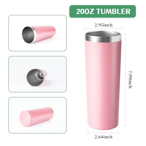 20 oz Skinny Tumbler with Lid and Straw (4 Count)