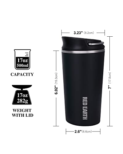 17oz Travel Mug with Infuser and Two Lids. Vacuum Insulated 316 Stainless Steel Coffee Mug. Dishwasher Safe Mug with Tea Strainer for Hot and Cold Brew Coffee or Tea