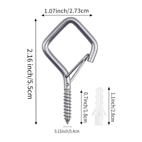 42 PCS 304 Stainless Steel Eye Screw Hooks for Hanging Heavy Duty.Ceiling Hooks for Hanging Plants (42 Count)