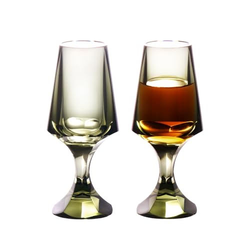 Crystal Snifter Glasses Set of 2 Hand Blown Stemmed Whiskey Glass (2 Count)