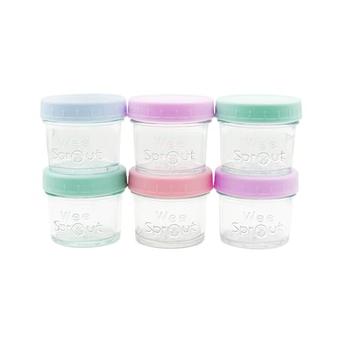 Baby Food Storage Glass Jars w (6 Count)