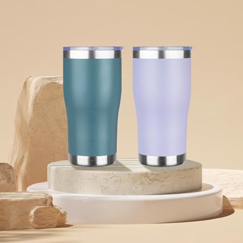 20oz Insulated Tumbler with Lid Straw Travel Coffee Mug Cup