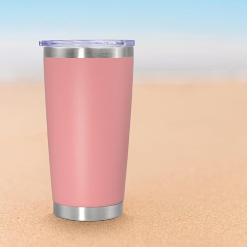 20oz Tumbler Insulated Coffee Tumblers with Lid Stainless Steel Pink 12P (12 Count)
