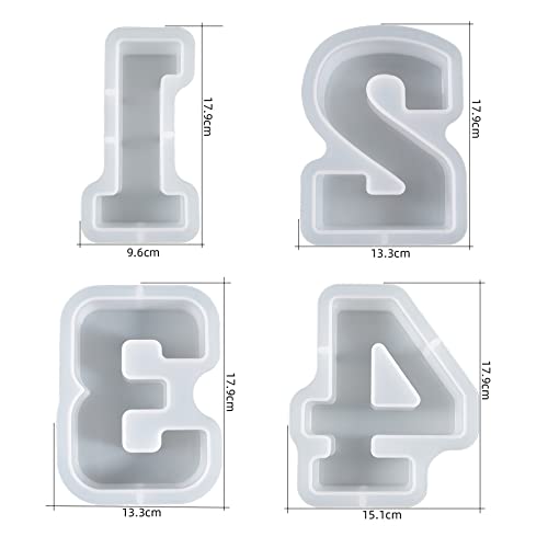 7 inch Number Resin Mold 7 Inches 9 Pack Arabic Alphabet Mold 0