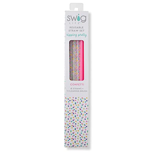 Reusable Straw Set with Cleaning Brush (7 Count)