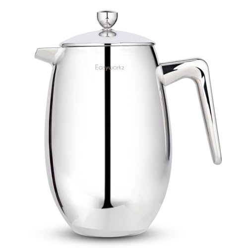 Nando French Press 34 oz Double Wall Insulated Thermal Coffee Maker