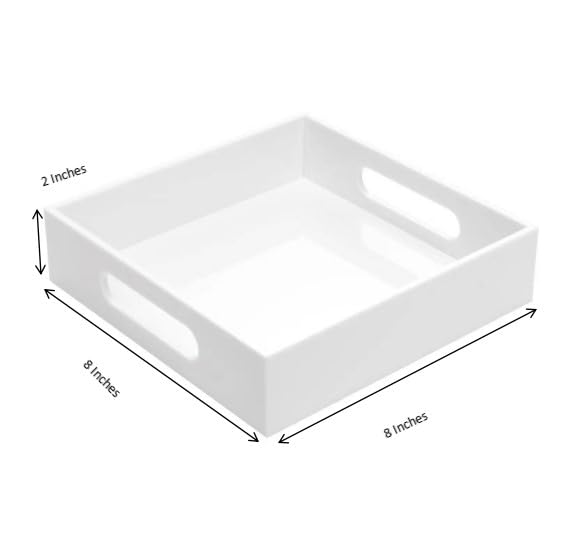 White Sturdy Acrylic Tray with Handles