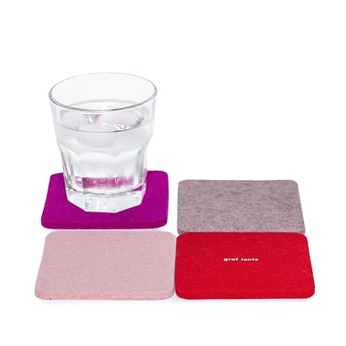 Bierfilzl Merino Wool Square Coasters Set of 4 (4 Count)