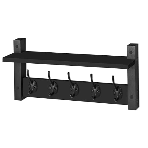 Coat Rack Wall Mount with Shelf
