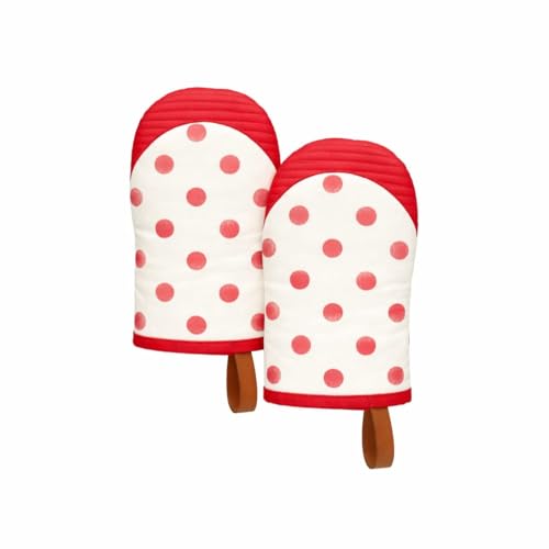 Oven Mitts Polka Dot Red (2 Count)