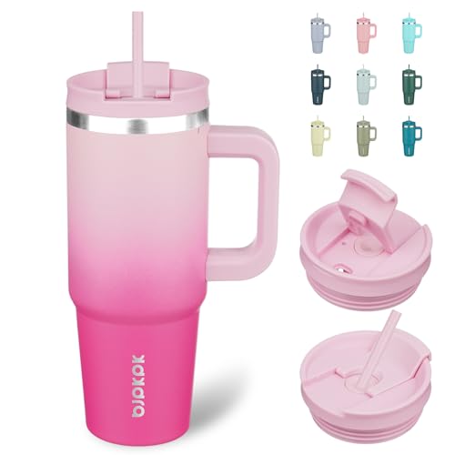 30 oz Insulated Tumbler with Handle & Straw