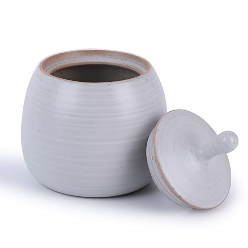 Kitchen Canisters Retro Ceramic Jar with Airtight Lid White
