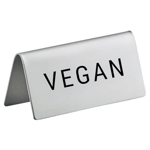 Vegan Stainless Steel Metal Table Tent Sign (4 Count)