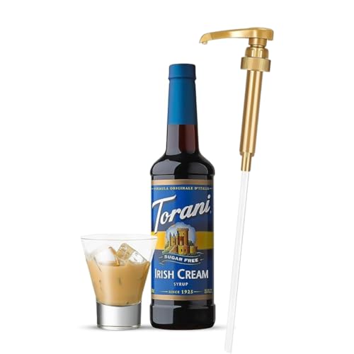 Jimoco® Syrup Pump Dispenser + Torani® Sugar Free Irish Cream Syrup (25.4 Fl Oz)
