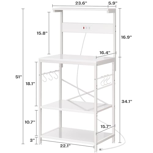 Kitchen Bakers Rack with Power Outlet