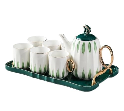 8 Piece Ceramic Tea Set with Tray