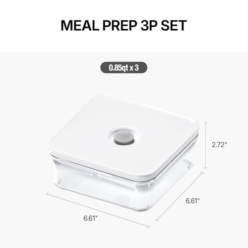 Premium Airtight Food Storage Container. Meal Prep 0.85qt 3pc (3 Count)