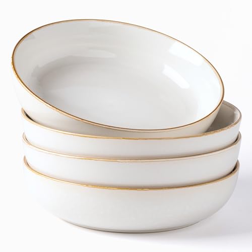 8.75'' Large Ceramic Pasta Bowls (4 Count)