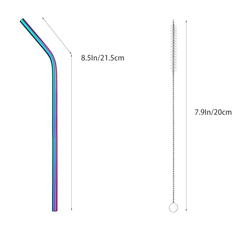 10 Pcs Stainless Steel Straws (10 Count)