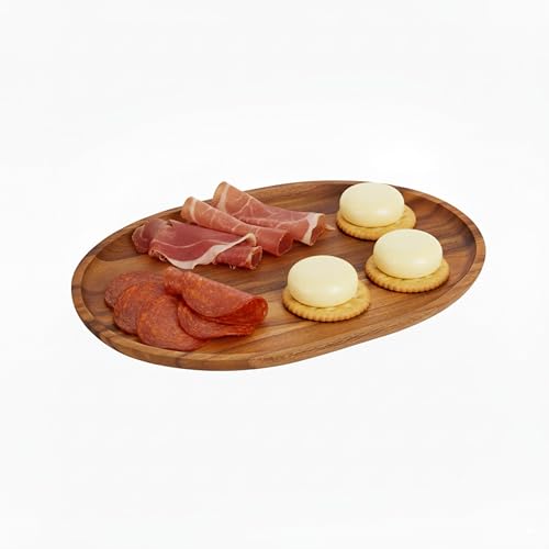 Woodard & Charles Acacia Wood Medium Oval Serving Tray