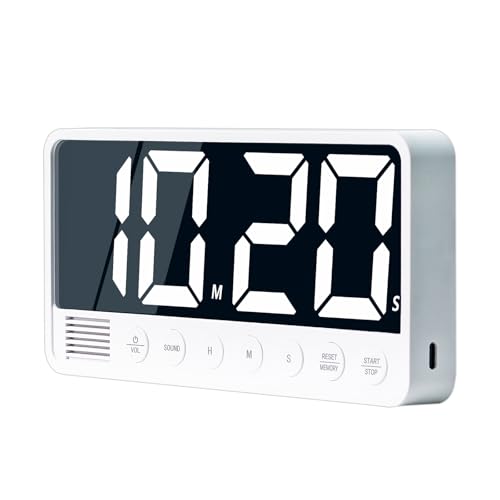 Digital Kitchen Timer with Extra Large Display White