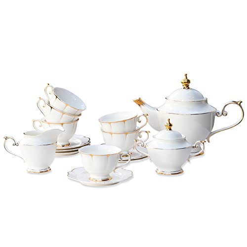 Tea Sets for Adults Fine Bone China Tea Set for 6