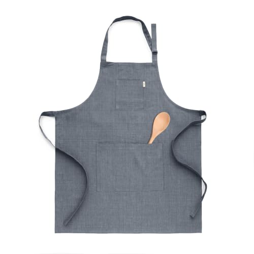 100% Linen Kitchen Apron Grey