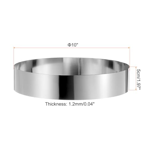 Round Cake Ring 10 x 2 Inch Seamless Stainless Steel Pastry Mousse Dessert Ring Mirror Coating for Baking Cooking Making Tool