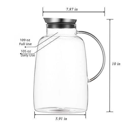 109 Oz Glass Pitcher with Lid