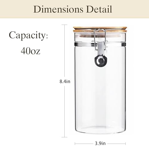 Glass Storage Jars Set Elegant Containers with Airtight Bamboo Lids