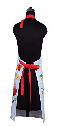 Aprons for Women Cotton Washable Breakfast Apron 27.5 x 33 Inches Adjustable Strap & Waist Ties for Baking Cooking Gardening Spring Apron