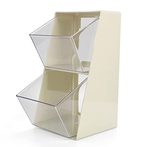 Acrylic Tea Bag & K Cup Organizer with 2 Transparent Drawers