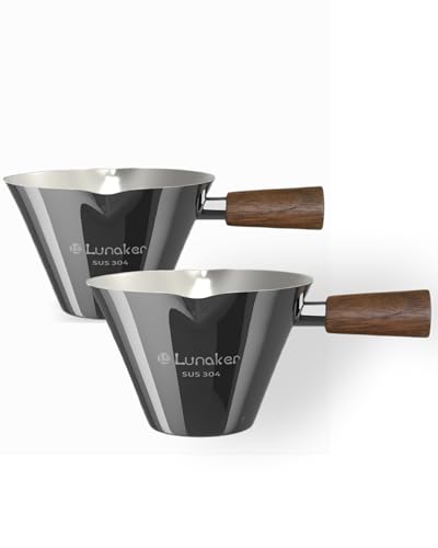 4oz Metal Espresso Shot Cups with Wooden Handle (2 Count)