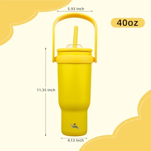 40 oz Tumbler with Handle and Straw