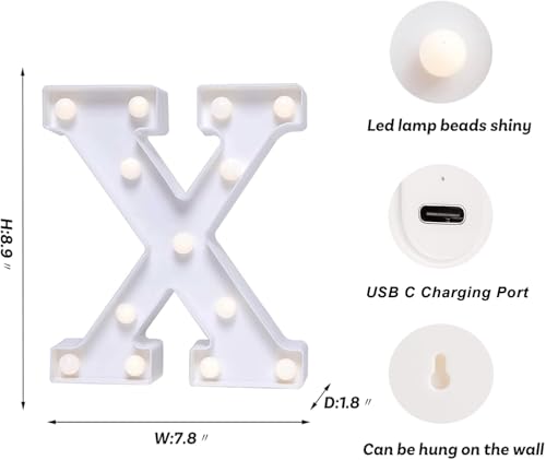 Rechargeable LED Letter Lights Sign Marquee Light Up Letters Sign for Night Light Wedding