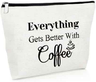 Funny Coffee Gifts for Women Makeup Bag Coffee Lovers Gifts for Coffee Drinker Gift for Friend Friendship Coffee Barista Gifts Cosmetic Bag Christmas Birthday Gifts Novelty Coffee Gifts Cosmetic Pouch