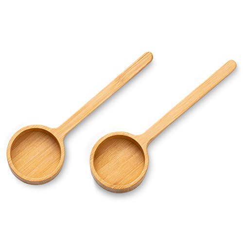 Wooden Coffee Scoop Measuring Scoop for Spices and Glass Jars with Bamboo Lids (2 Count)