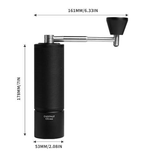Manual Coffee Grinder Chestnut C3S Max Capacity 30g with CNC Stainless Steel Conical Burr