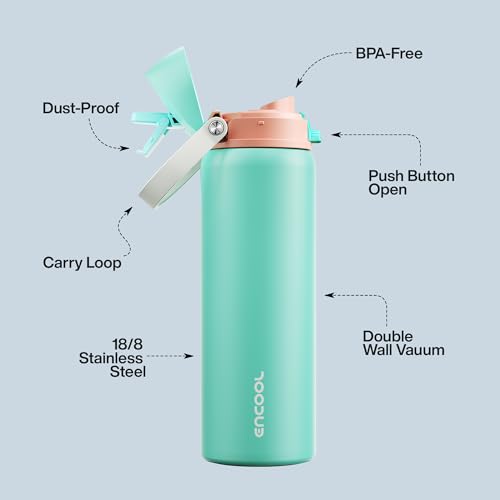 Insulated Water Bottle with Straw