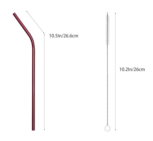 10 Pcs Stainless Steel Straws (10 Count)