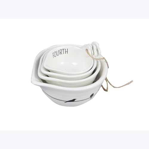 Bird Themed Ceramic Measuring Cups Set (4 Count)
