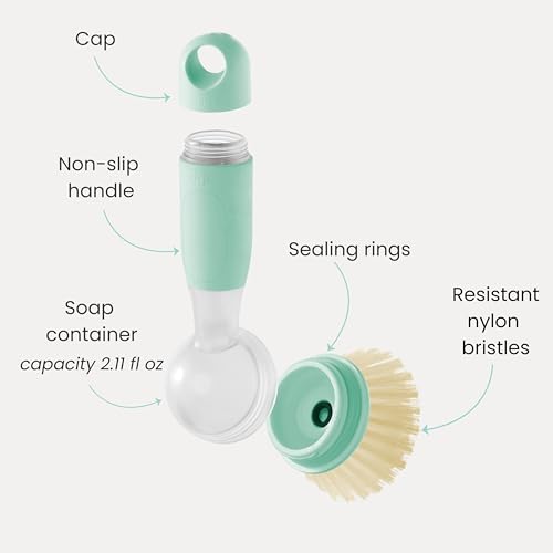 Rengo Dish Brush with Soap Dispenser