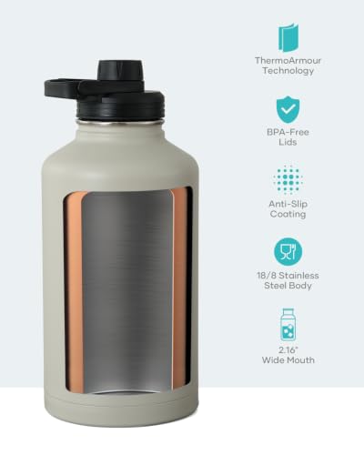 Half Gallon Water Jug Insulated Stainless Steel