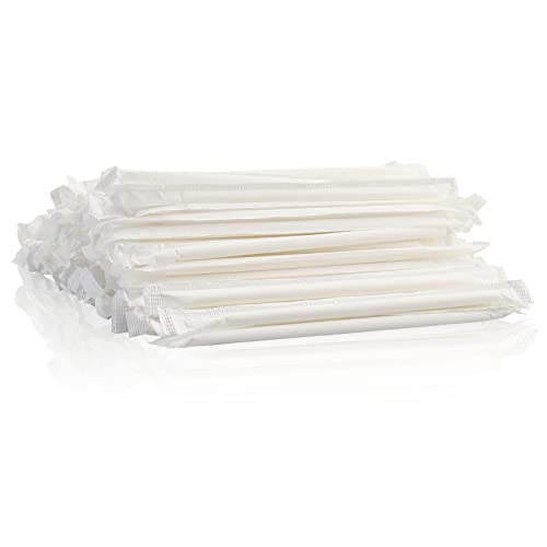 400 Pack] Compostable Short Paper Straws Individually Wrapped (400 Count)