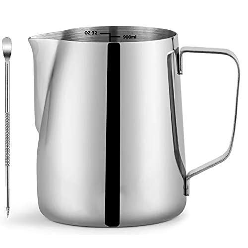 Stainless Steel Milk Frothing Pitcher 32 oz