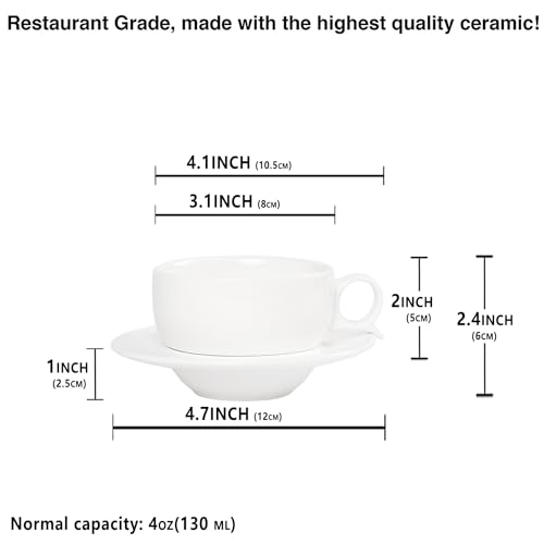 Italian Style Porcelain Espresso Cup Set (4 Count)